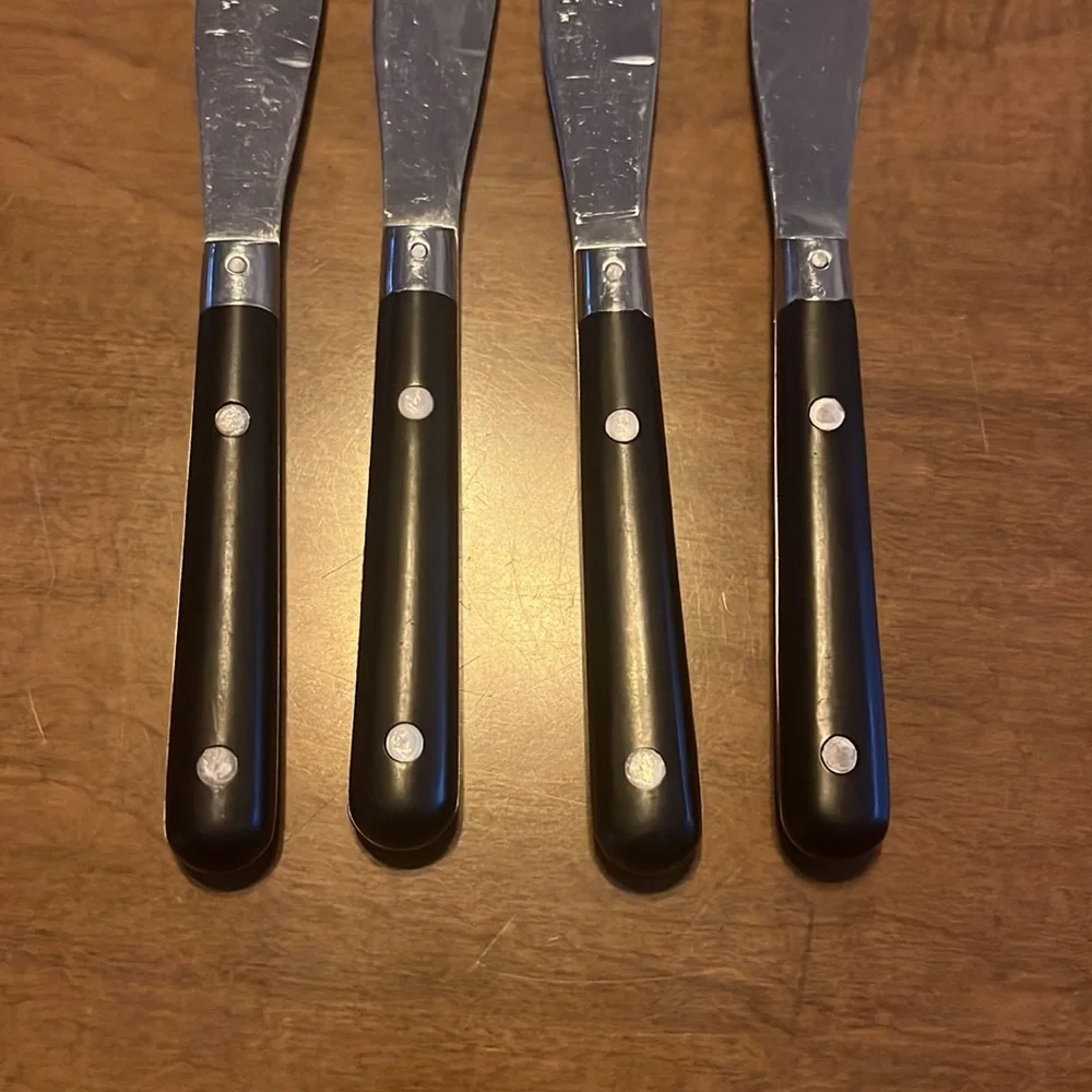 Washington Forge Mardi Gras Black Stainless‎ knives 4 Silverware flatware